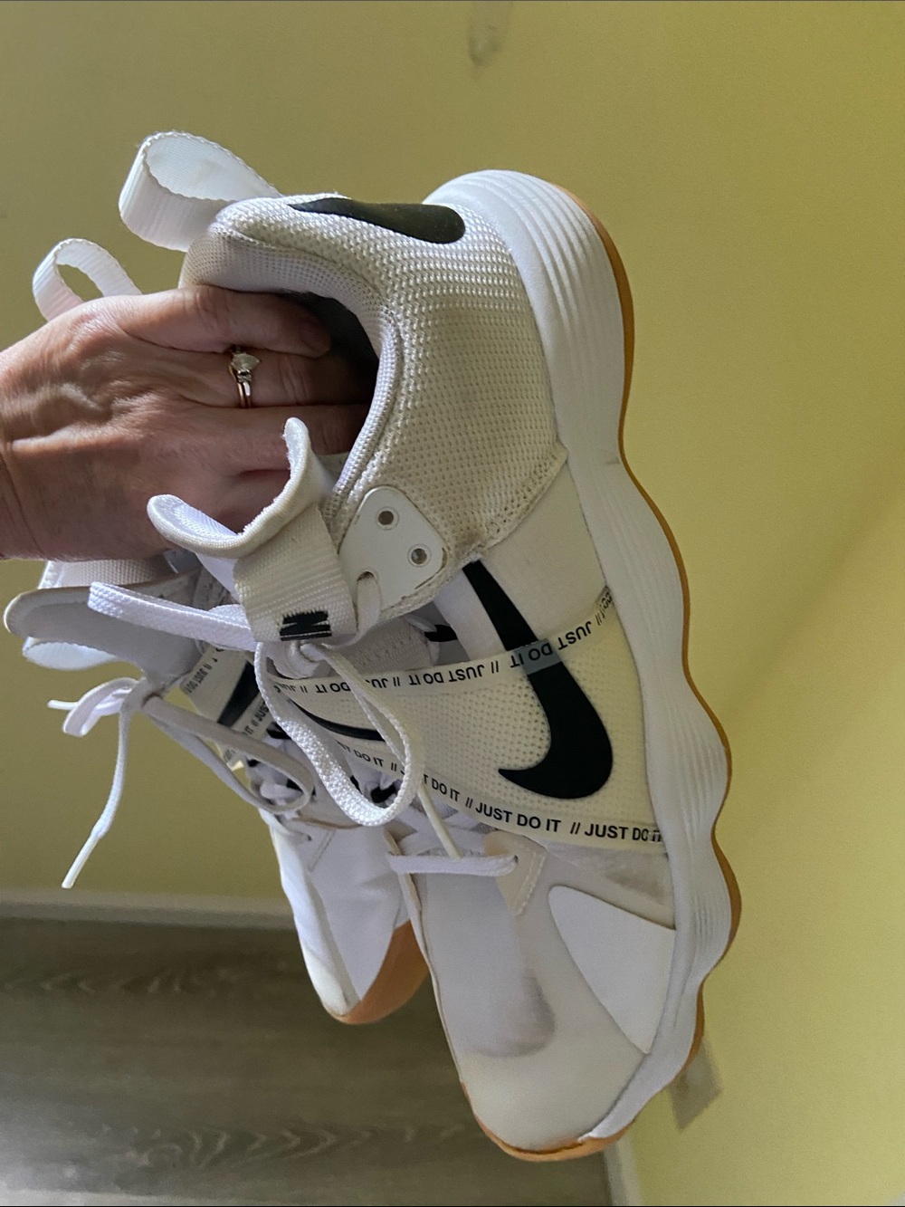 Nike White & Black Training Sneakers with Gum Outsole - Picture 7 of 7